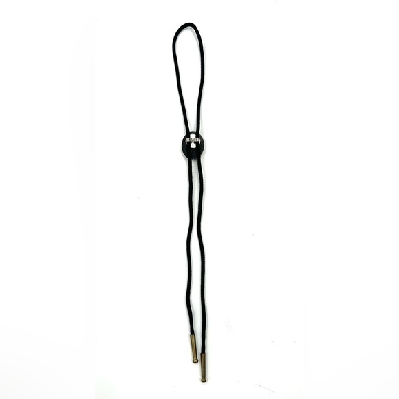 Bolo Tie Flying Bald Eagle Gold Leaf on Black Background Western Necklace - Picture 5 of 9